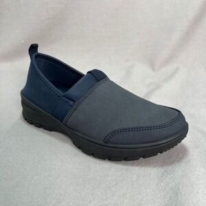 Easy Street Zenni Navy Blue Comfort Wave Slip On Loafers Mini‎ Lug Sole Shoes 7M